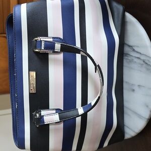 Kate Spade ♠️ Rehab Bag, Navy, Pink and White Striped Satchel